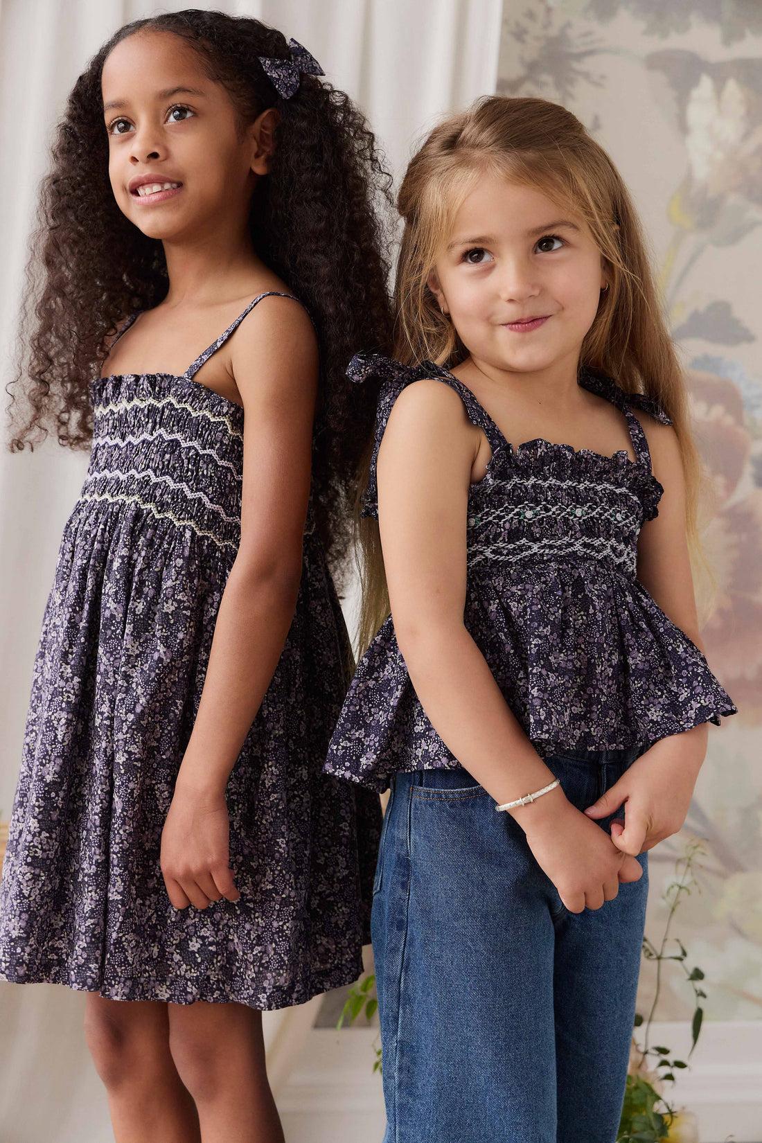 Organic Cotton Carine Top - Violet Floral Childrens Top from Jamie Kay Australia