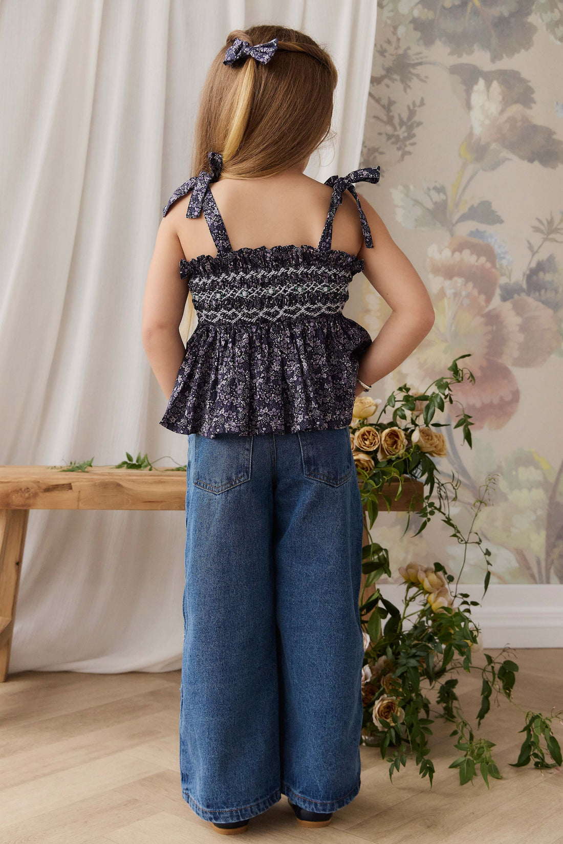 Organic Cotton Carine Top - Violet Floral Childrens Top from Jamie Kay Australia