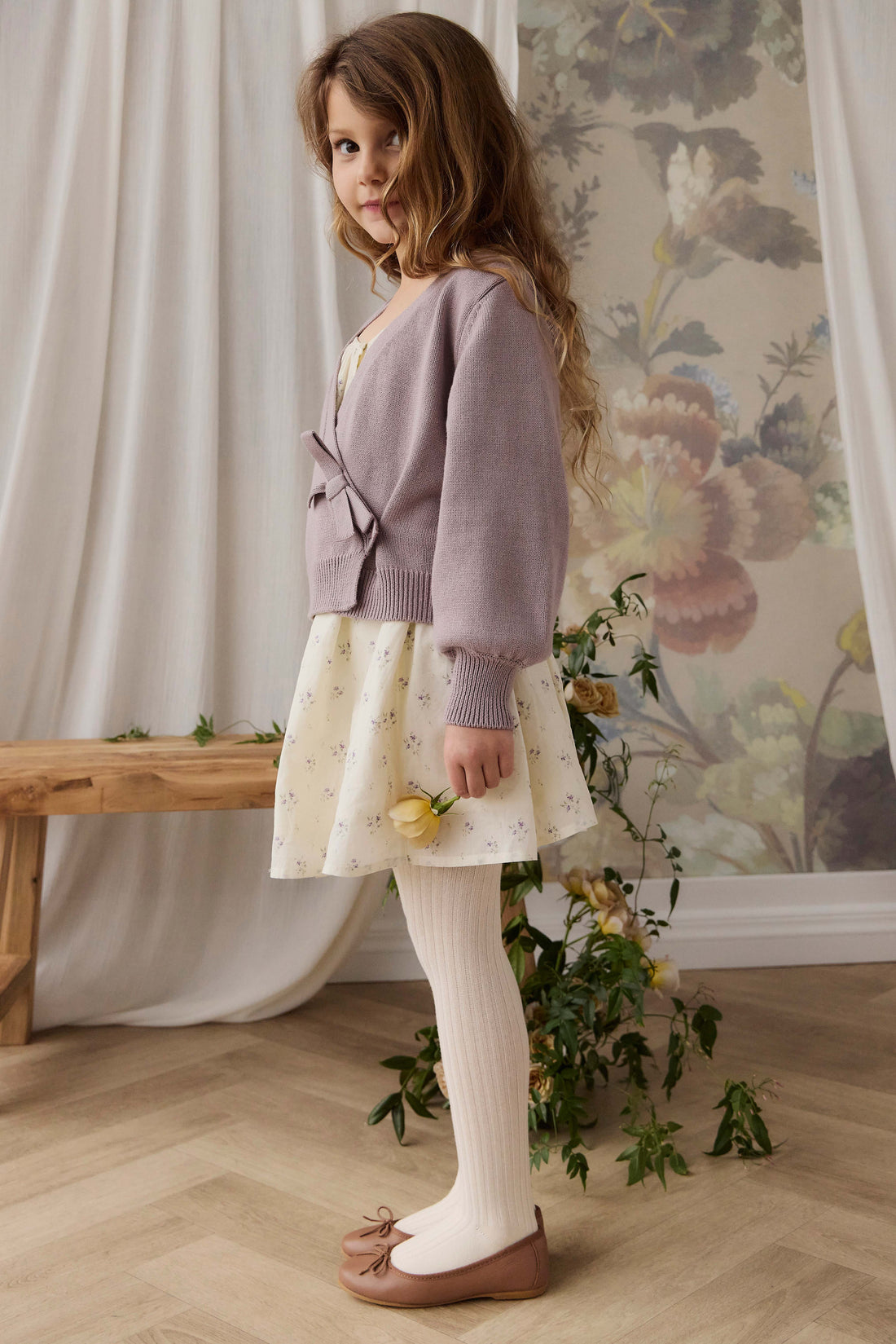 Michaela Knitted Cardigan - Lily Lavender Childrens Cardigan from Jamie Kay Australia