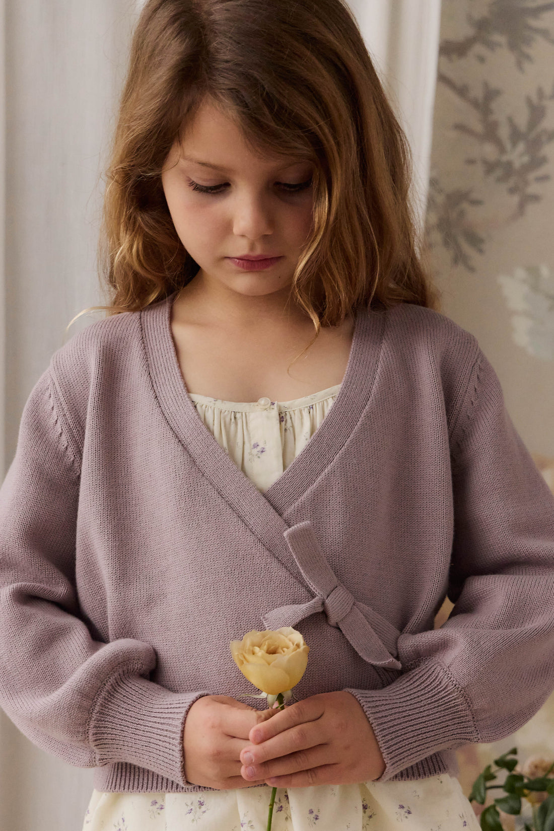 Michaela Knitted Cardigan - Lily Lavender Childrens Cardigan from Jamie Kay Australia