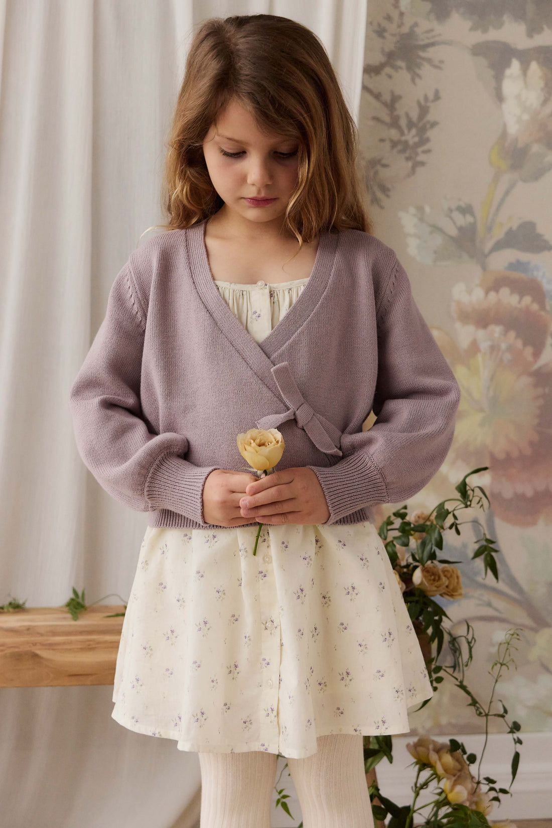Michaela Knitted Cardigan - Lily Lavender Childrens Cardigan from Jamie Kay Australia