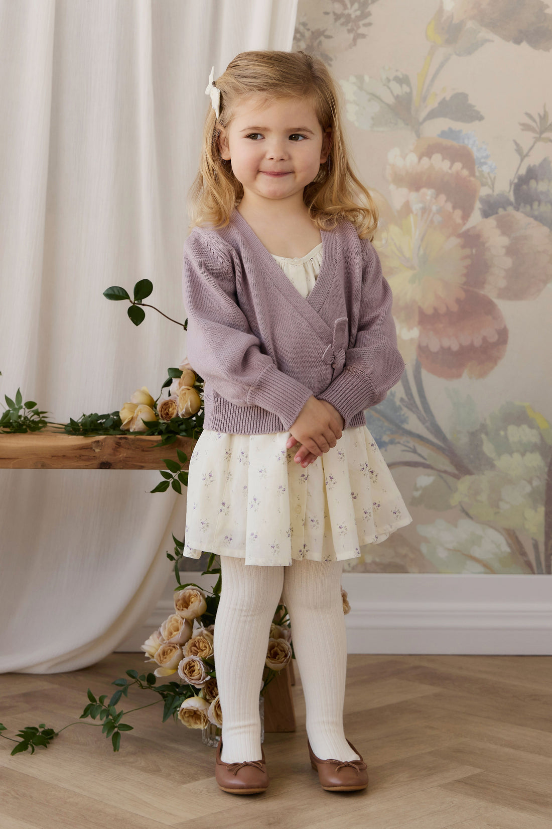 Michaela Knitted Cardigan - Lily Lavender Childrens Cardigan from Jamie Kay Australia