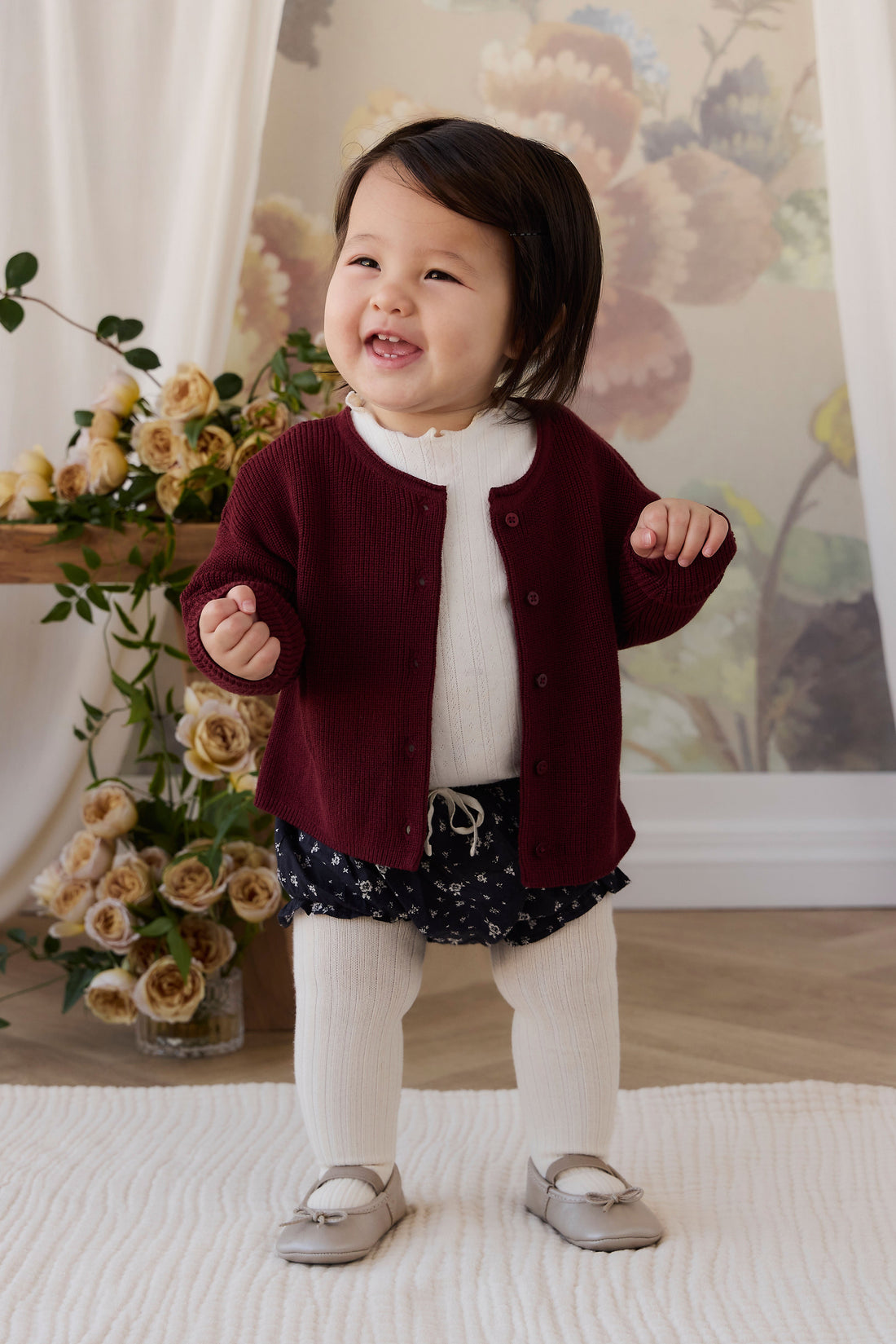 Organic Cotton Frill Bloomer - Huguette Graphite Childrens Bloomer from Jamie Kay Australia