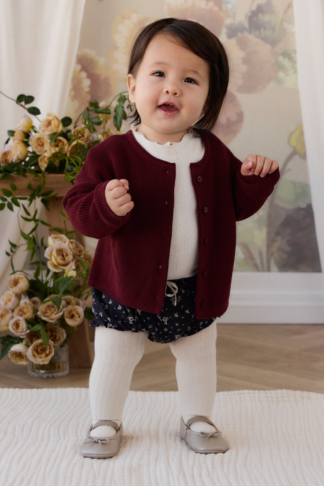 Organic Cotton Frill Bloomer - Huguette Graphite Childrens Bloomer from Jamie Kay Australia
