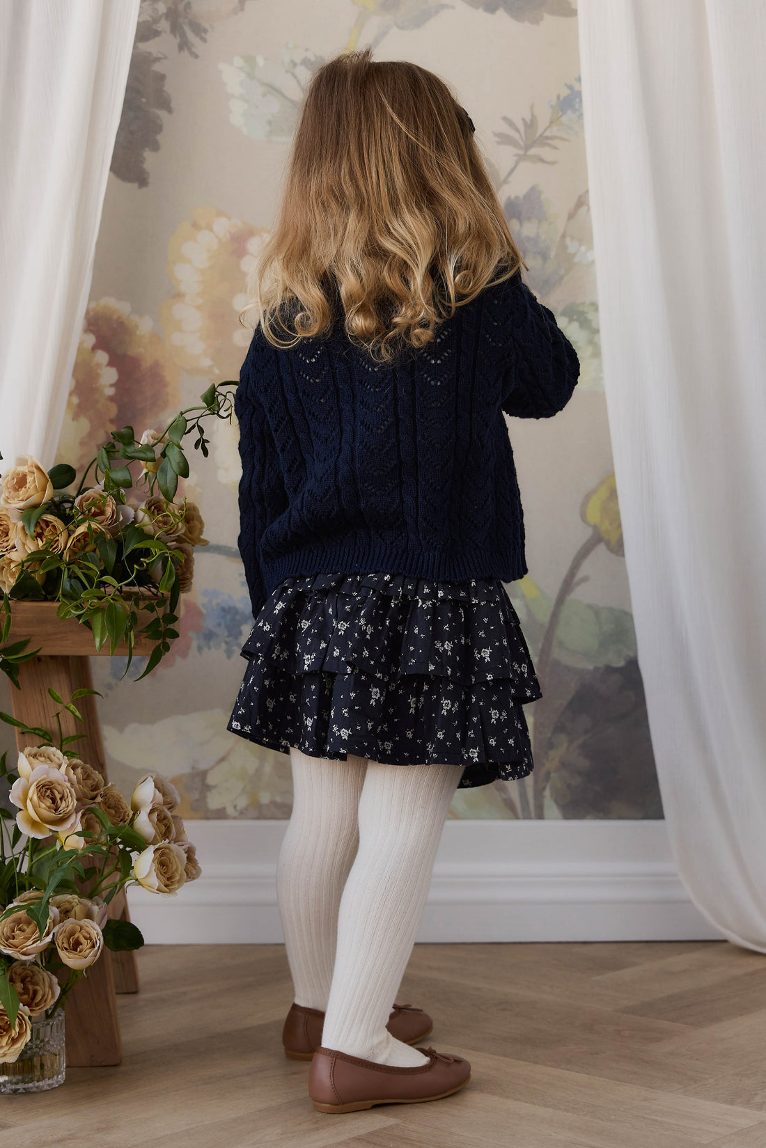 Organic Cotton Mariette Skirt - Huguette Graphite Childrens Skirt from Jamie Kay Australia