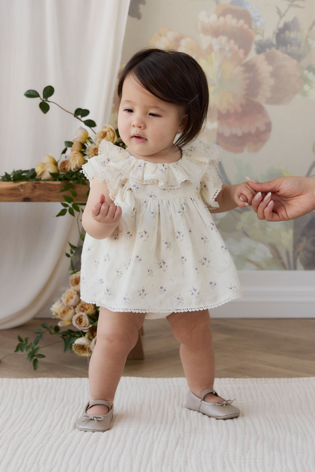 Organic Cotton Frill Bloomer - Jade Floral Childrens Bloomer from Jamie Kay Australia