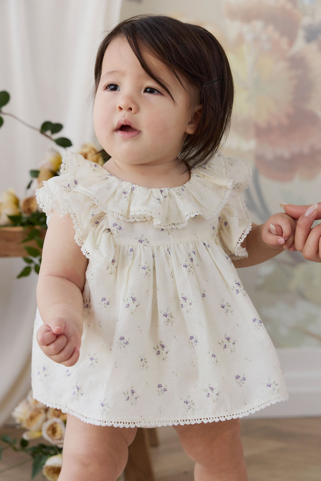 Organic Cotton Banks Blouse - Jade Floral Childrens Top from Jamie Kay Australia