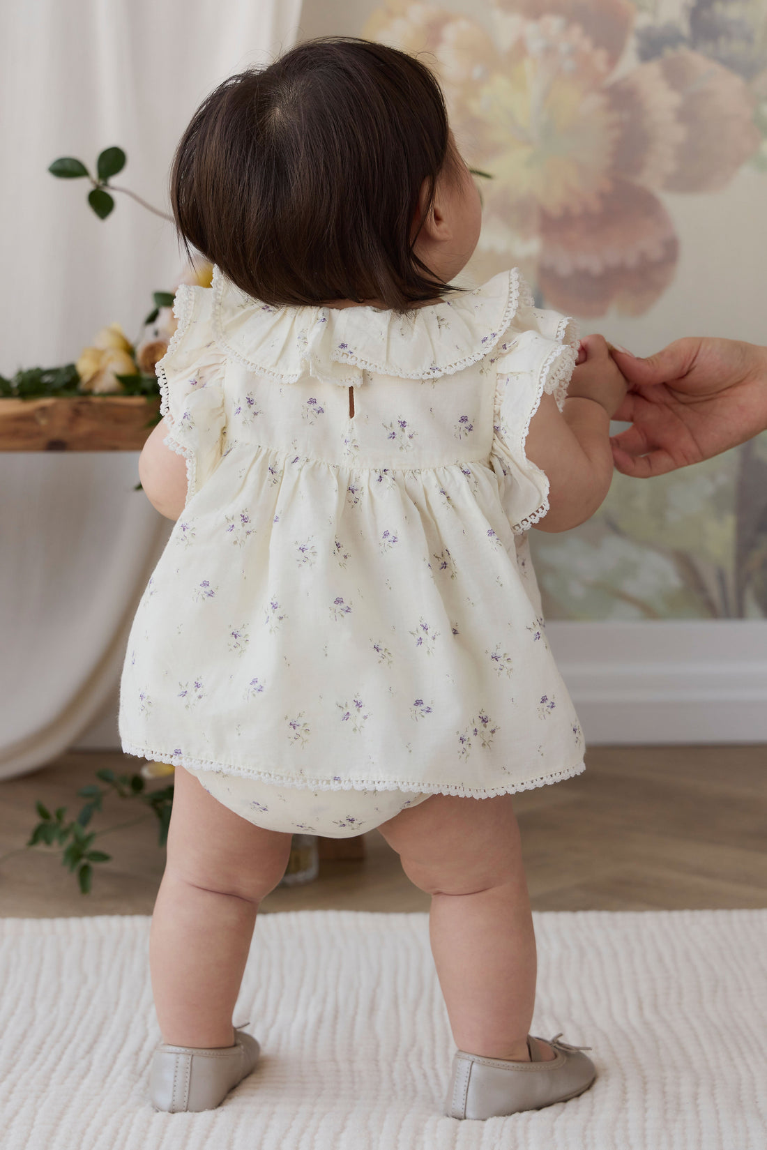 Organic Cotton Banks Blouse - Jade Floral Childrens Top from Jamie Kay Australia