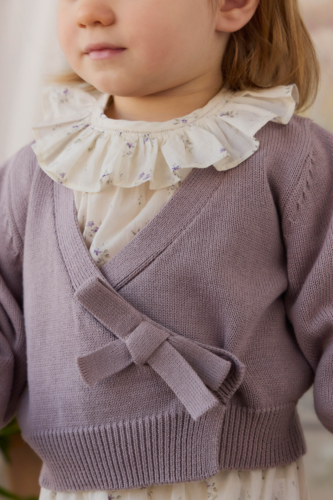 Michaela Knitted Cardigan - Lily Lavender Childrens Cardigan from Jamie Kay Australia