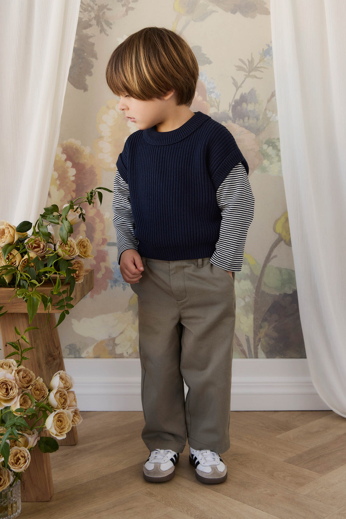Virgil Knit Vest - Navy Childrens Vest from Jamie Kay Australia