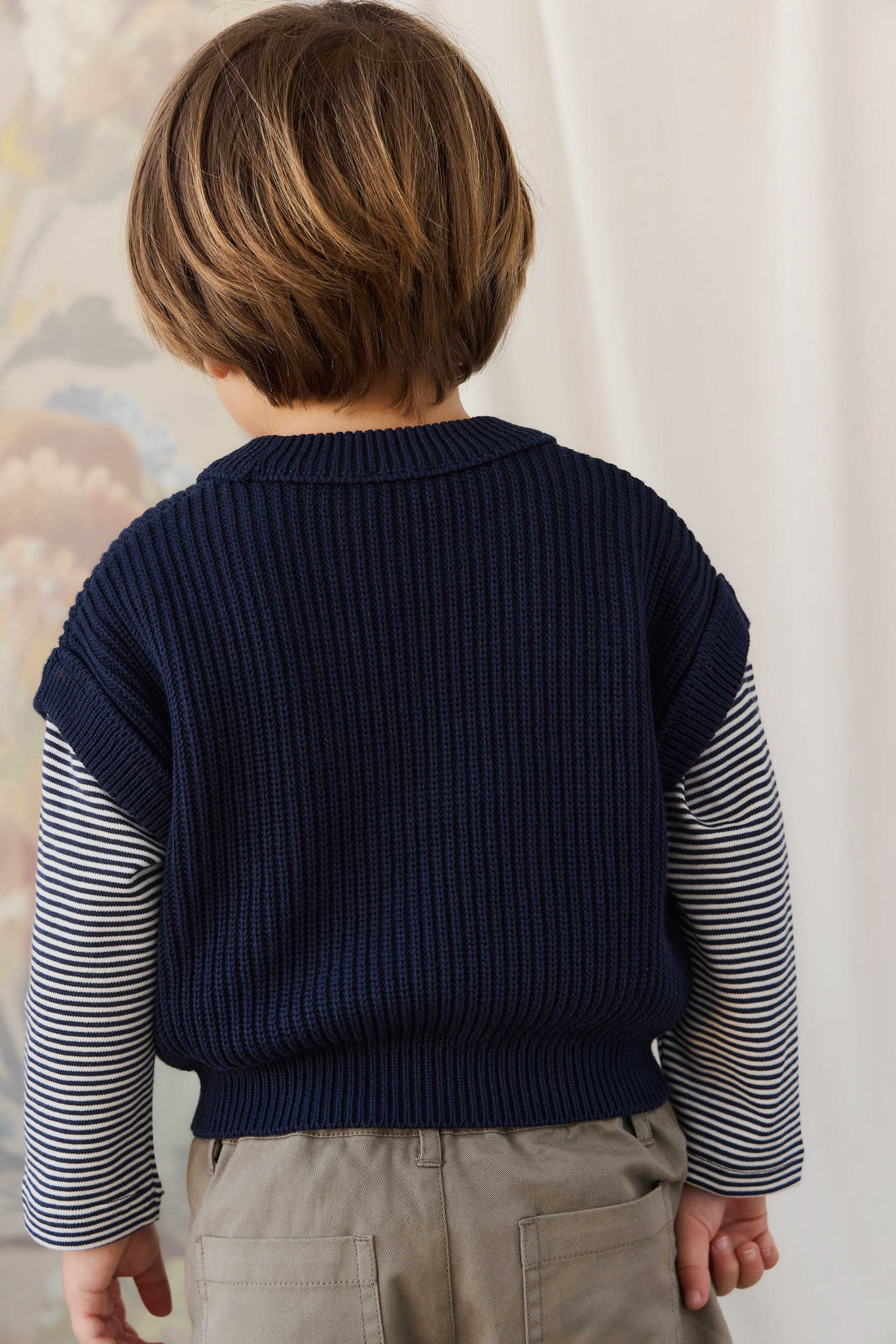 Virgil Knit Vest - Navy Childrens Vest from Jamie Kay Australia