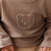 Pima Cotton Arnold Long Sleeve Top - Sepia Childrens Top from Jamie Kay Australia