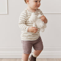 Pima Cotton Diego Long Sleeve Top - Cloud/Cashew Stripe Childrens Top from Jamie Kay Australia