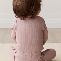 Organic Cotton Modal Long Sleeve Bodysuit - Mauve Shadow Childrens Bodysuit from Jamie Kay Australia