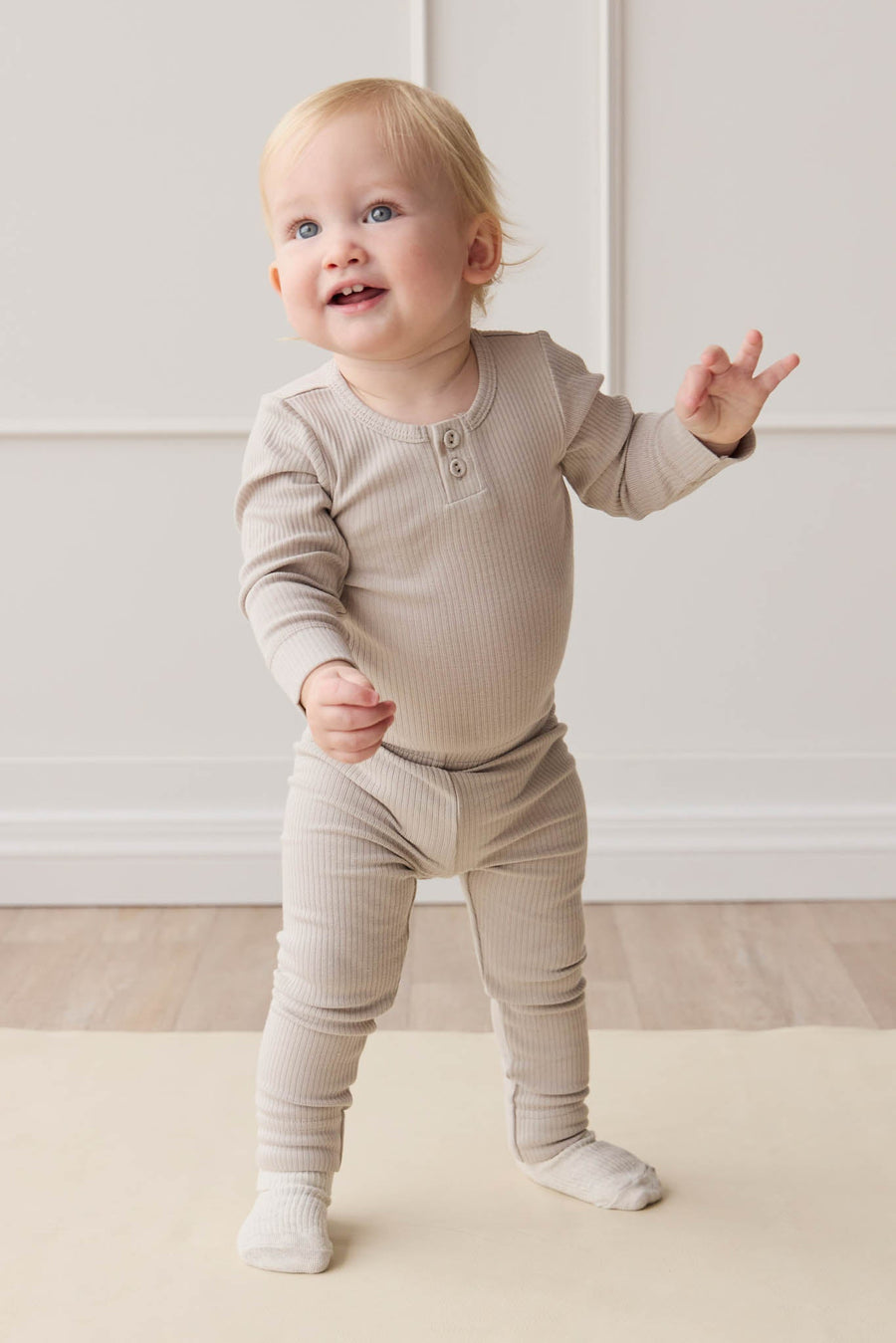 Organic Cotton Modal Long Sleeve Bodysuit - Milford Childrens Bodysuit from Jamie Kay Australia