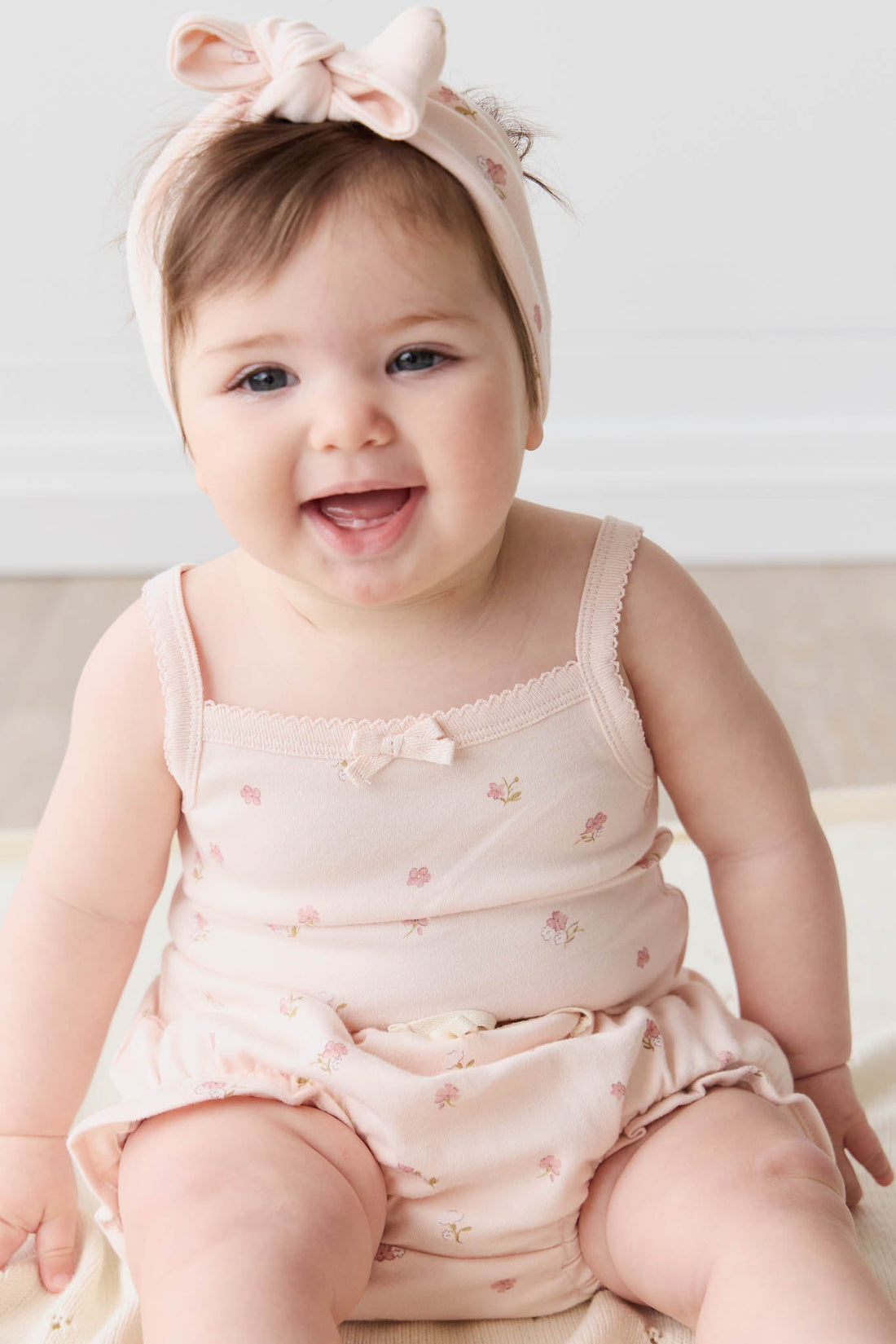 Organic Cotton Bridget Singlet Bodysuit - Meredith Morganite Childrens Bodysuit from Jamie Kay Australia