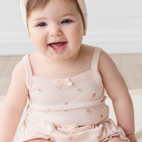 Organic Cotton Bridget Singlet Bodysuit - Meredith Morganite Childrens Bodysuit from Jamie Kay Australia