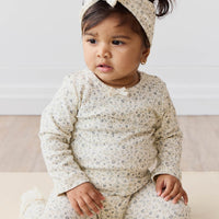 Organic Cotton Long Sleeve Bodysuit - Dainty Egret Blues Childrens Bodysuit from Jamie Kay Australia