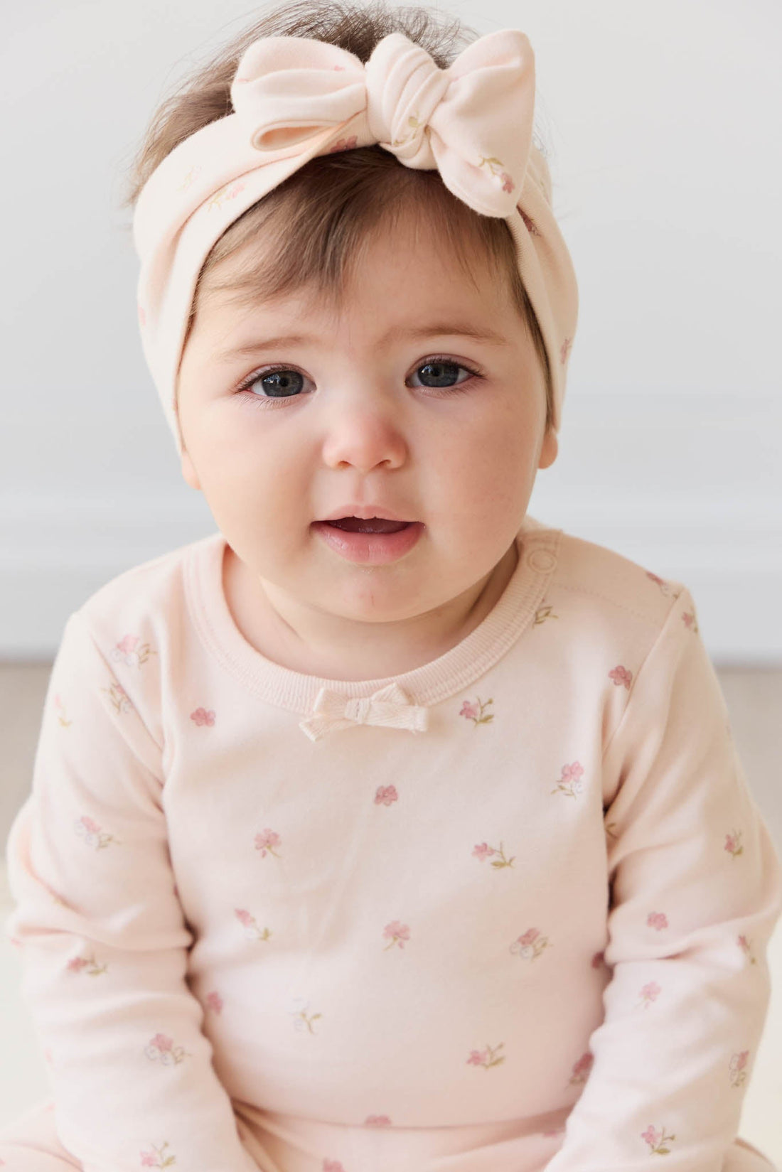 Organic Cotton Long Sleeve Bodysuit - Meredith Morganite Childrens Bodysuit from Jamie Kay Australia