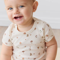 Organic Cotton Hudson Short Sleeve Bodysuit - Foraging Friends Childrens Bodysuit from Jamie Kay Australia