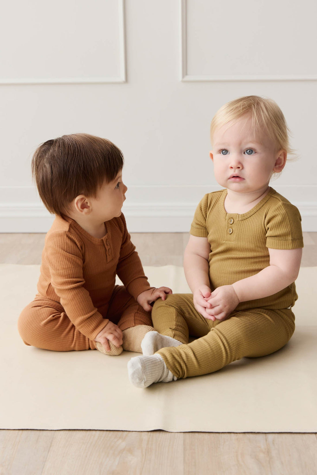 Organic Cotton Modal Darcy Rib Tee Bodysuit - Buffalo Childrens Bodysuit from Jamie Kay Australia