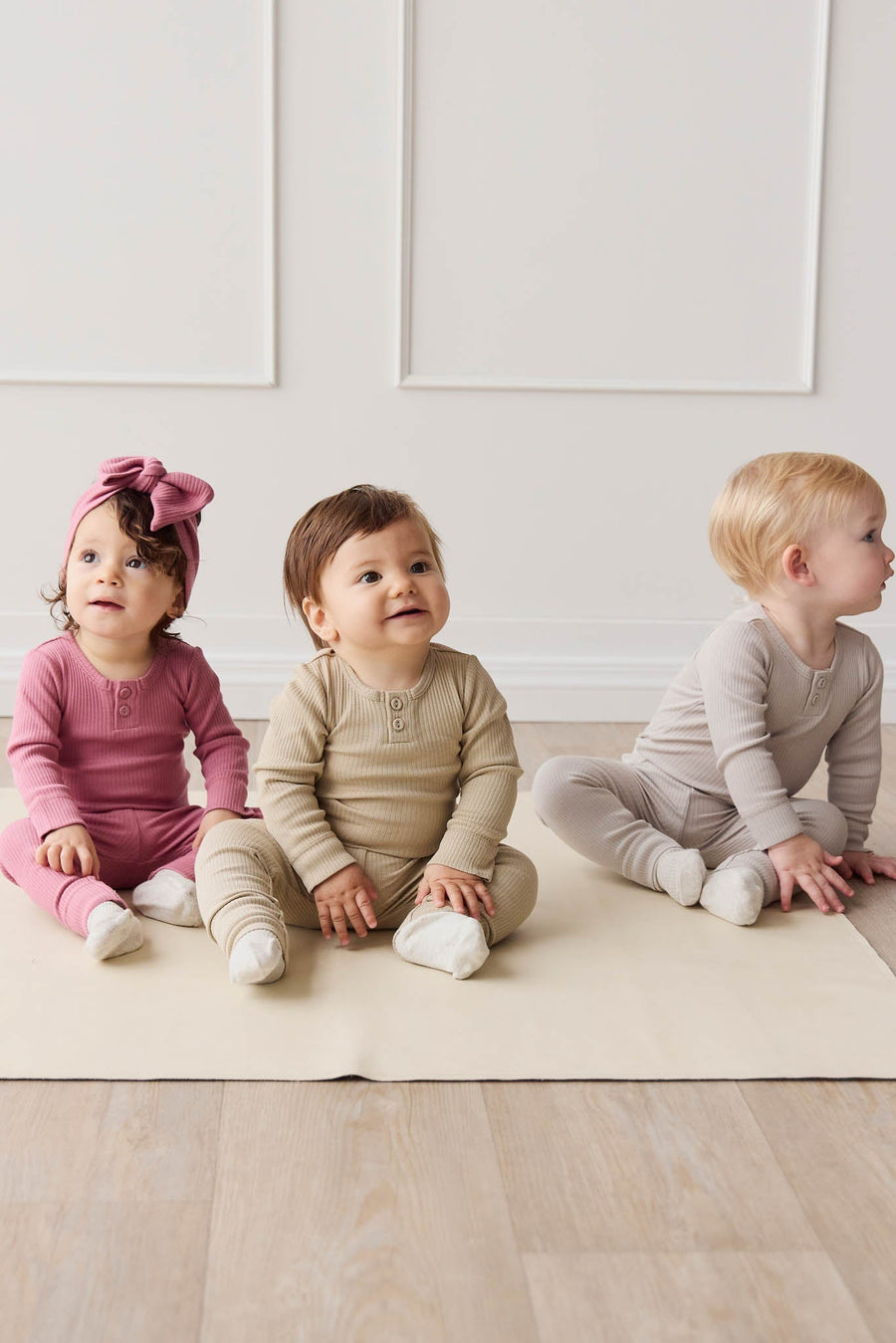 Organic Cotton Modal Long Sleeve Bodysuit - Rosette Childrens Bodysuit from Jamie Kay Australia