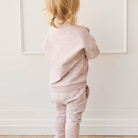 Organic Cotton Damien Sweatshirt - Simple Flowers Lilac Childrens Sweatshirting from Jamie Kay Australia