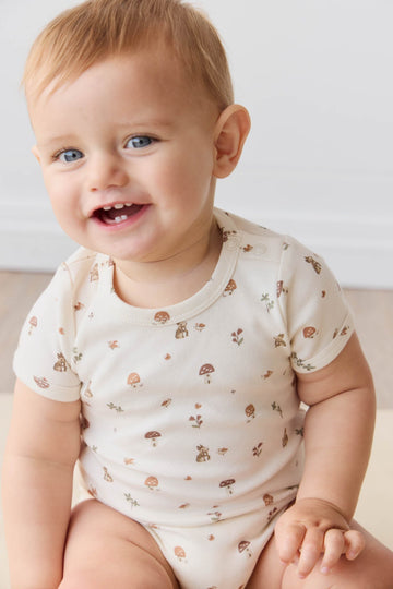 Organic Cotton Hudson Short Sleeve Bodysuit - Foraging Friends Childrens Bodysuit from Jamie Kay Australia