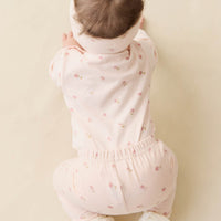 Organic Cotton Long Sleeve Bodysuit - Meredith Morganite Childrens Bodysuit from Jamie Kay Australia