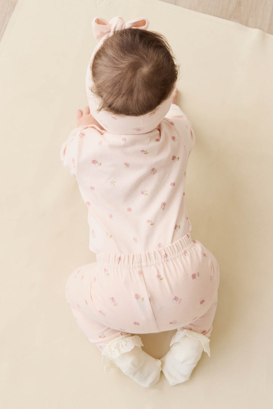 Organic Cotton Long Sleeve Bodysuit - Meredith Morganite Childrens Bodysuit from Jamie Kay Australia