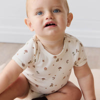 Organic Cotton Hudson Short Sleeve Bodysuit - Foraging Friends Childrens Bodysuit from Jamie Kay Australia