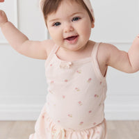 Organic Cotton Bridget Singlet Bodysuit - Meredith Morganite Childrens Bodysuit from Jamie Kay Australia