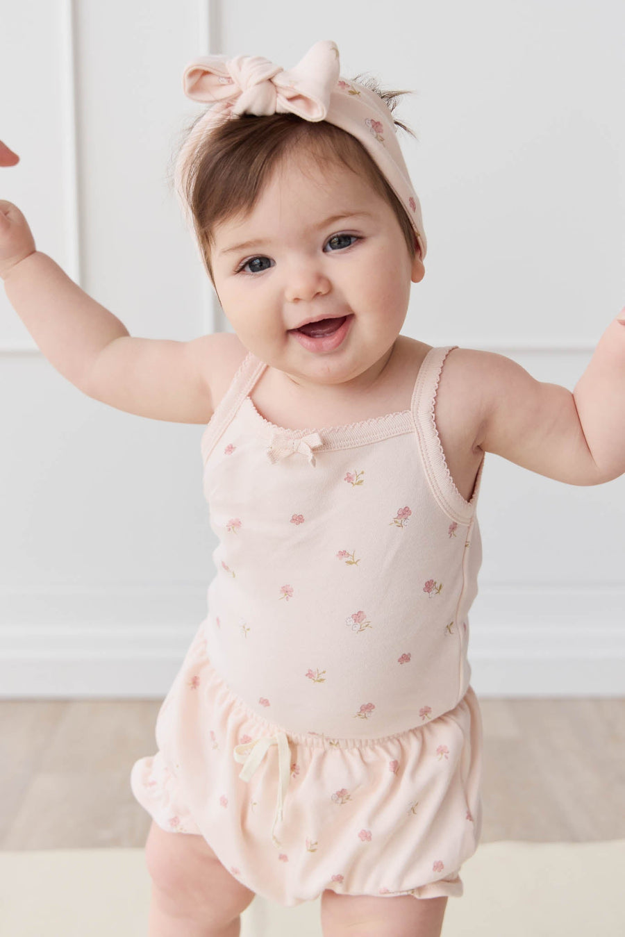 Organic Cotton Bridget Singlet Bodysuit - Meredith Morganite Childrens Bodysuit from Jamie Kay Australia