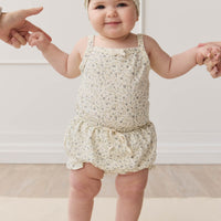 Organic Cotton Bridget Singlet Bodysuit - Dainty Egret Blues Childrens Bodysuit from Jamie Kay Australia