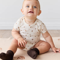 Organic Cotton Hudson Short Sleeve Bodysuit - Foraging Friends Childrens Bodysuit from Jamie Kay Australia