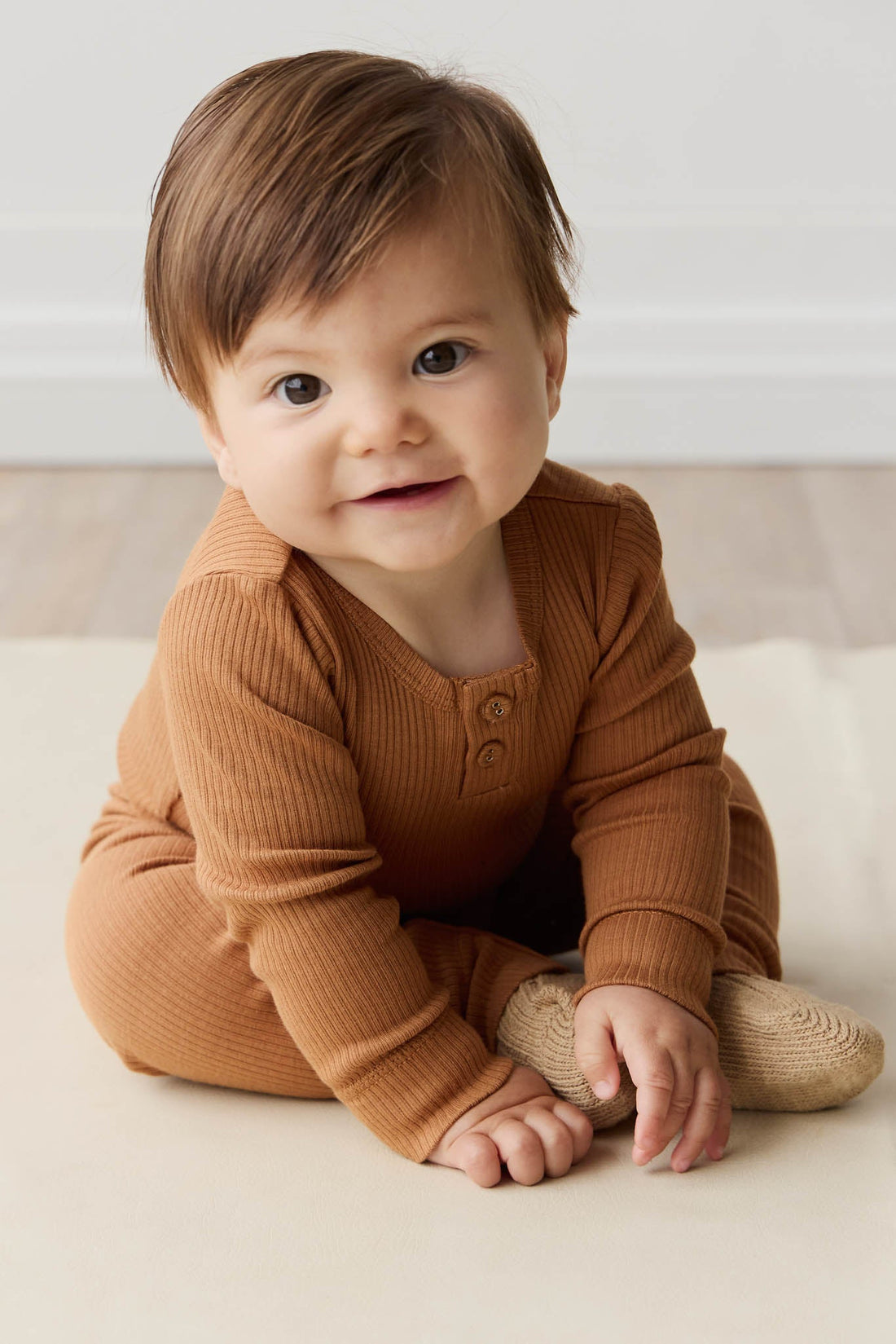 Organic Cotton Modal Long Sleeve Bodysuit - Baker Childrens Bodysuit from Jamie Kay Australia