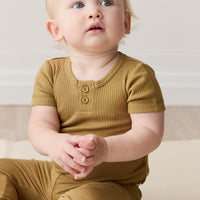 Organic Cotton Modal Darcy Rib Tee Bodysuit - Buffalo Childrens Bodysuit from Jamie Kay Australia