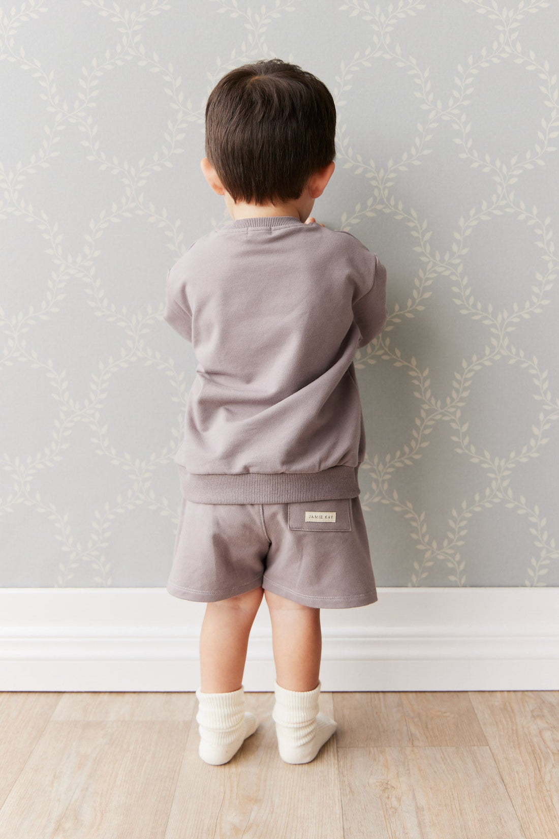 Organic Cotton Jalen Short - Cobblestone Childrens Short from Jamie Kay Australia