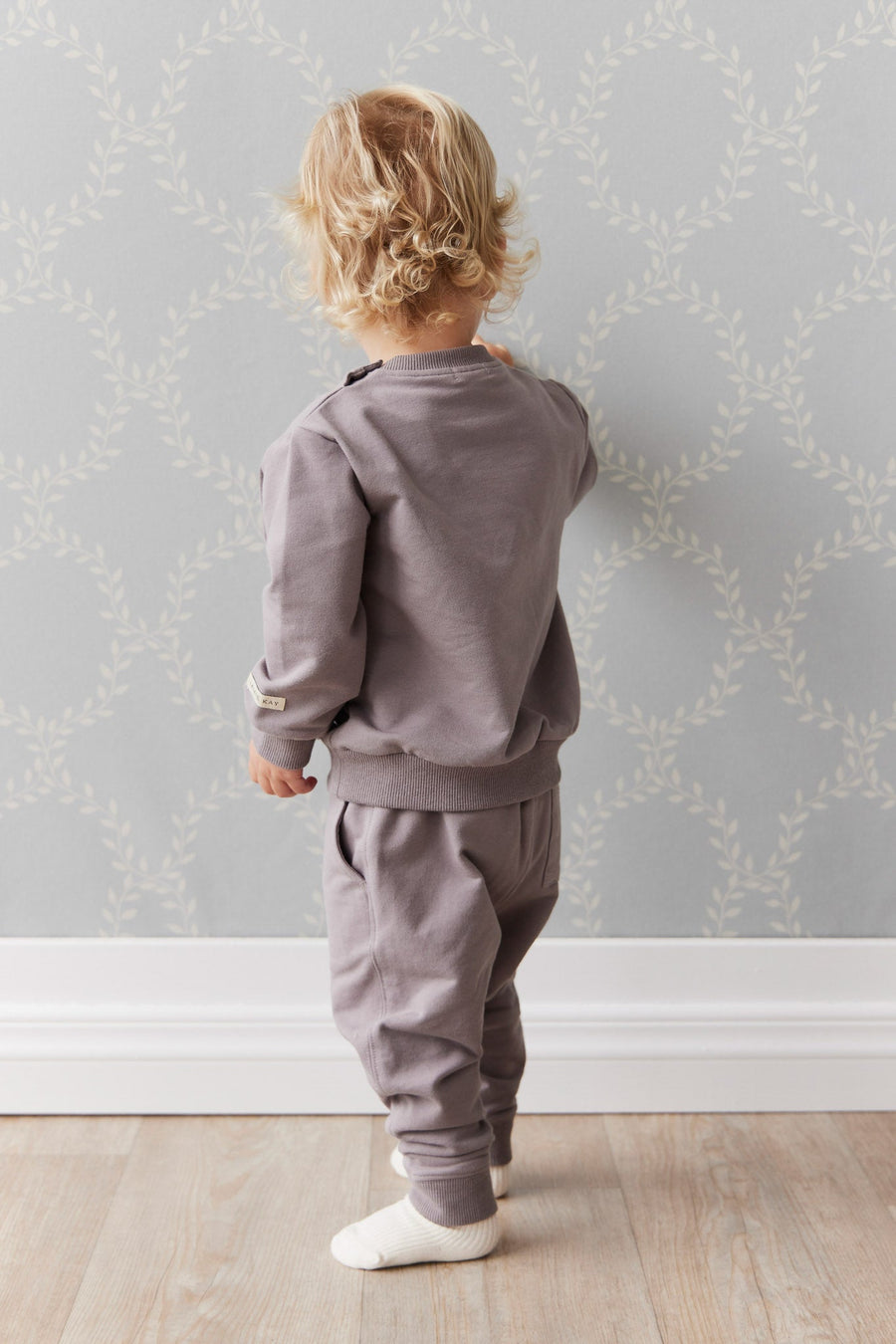 Organic Cotton Jalen Track Pant - Cobblestone Childrens Pant from Jamie Kay Australia