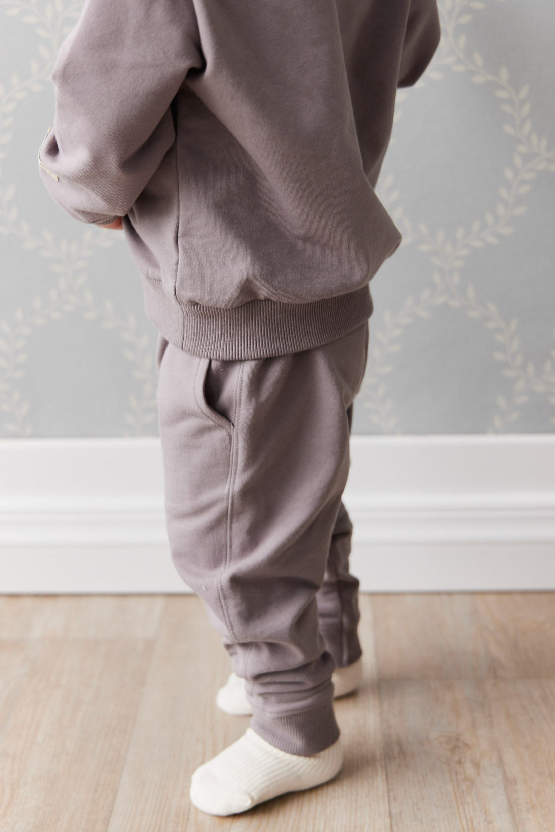 Organic Cotton Jalen Track Pant - Cobblestone Childrens Pant from Jamie Kay Australia