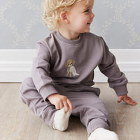 Organic Cotton Jalen Track Pant - Cobblestone Childrens Pant from Jamie Kay Australia