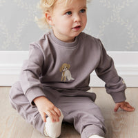 Organic Cotton Jalen Track Pant - Cobblestone Childrens Pant from Jamie Kay Australia