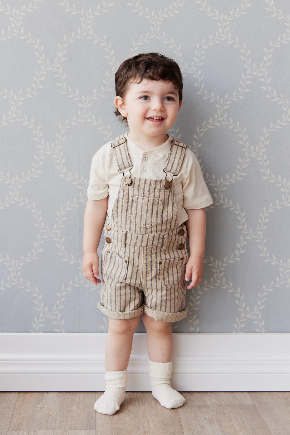 Chase Short Overall - Cashew/Moonstone Childrens Overall from Jamie Kay Australia