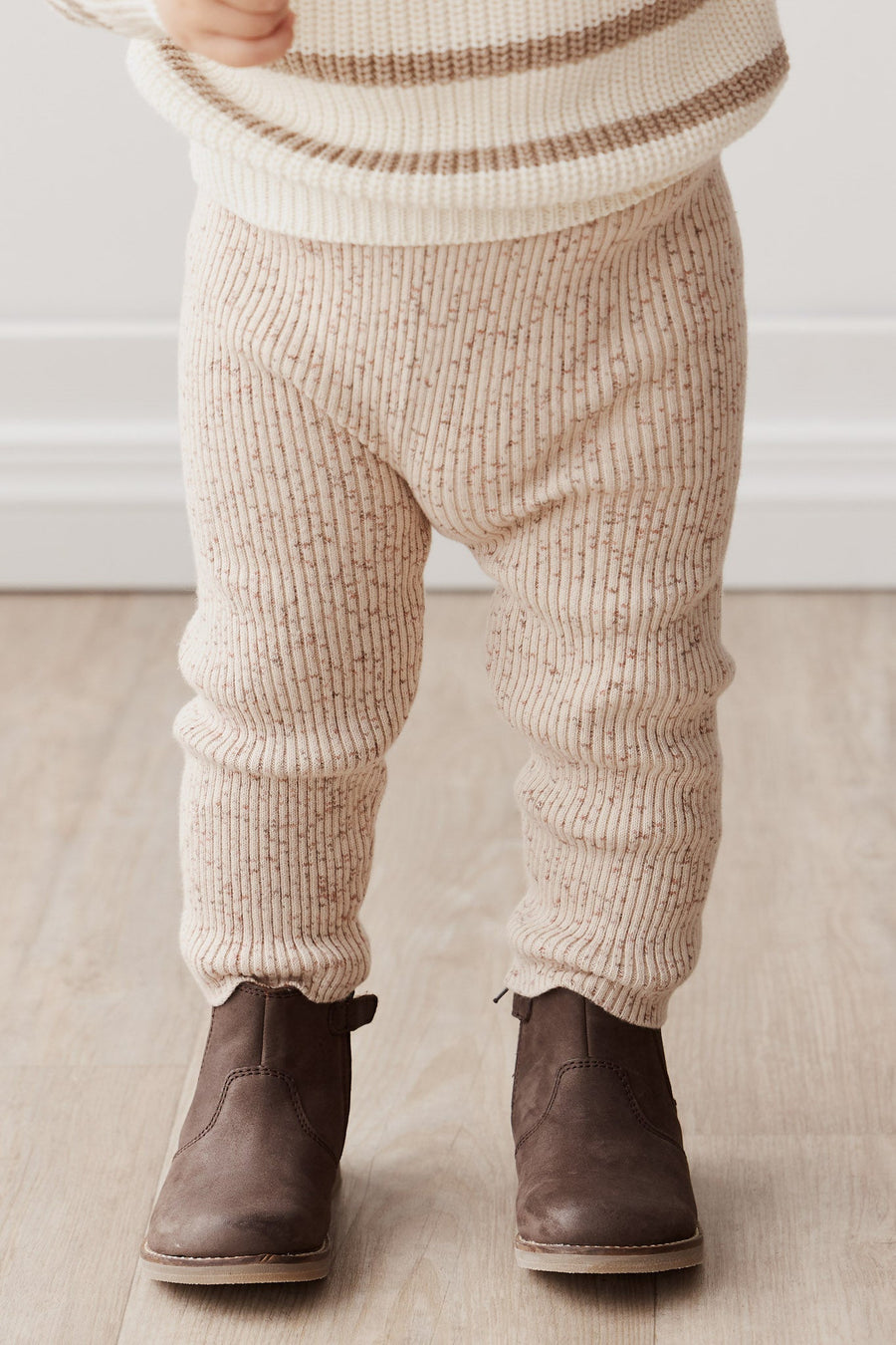 Frankie Knitted Legging - Beach Fleck Childrens Legging from Jamie Kay Australia