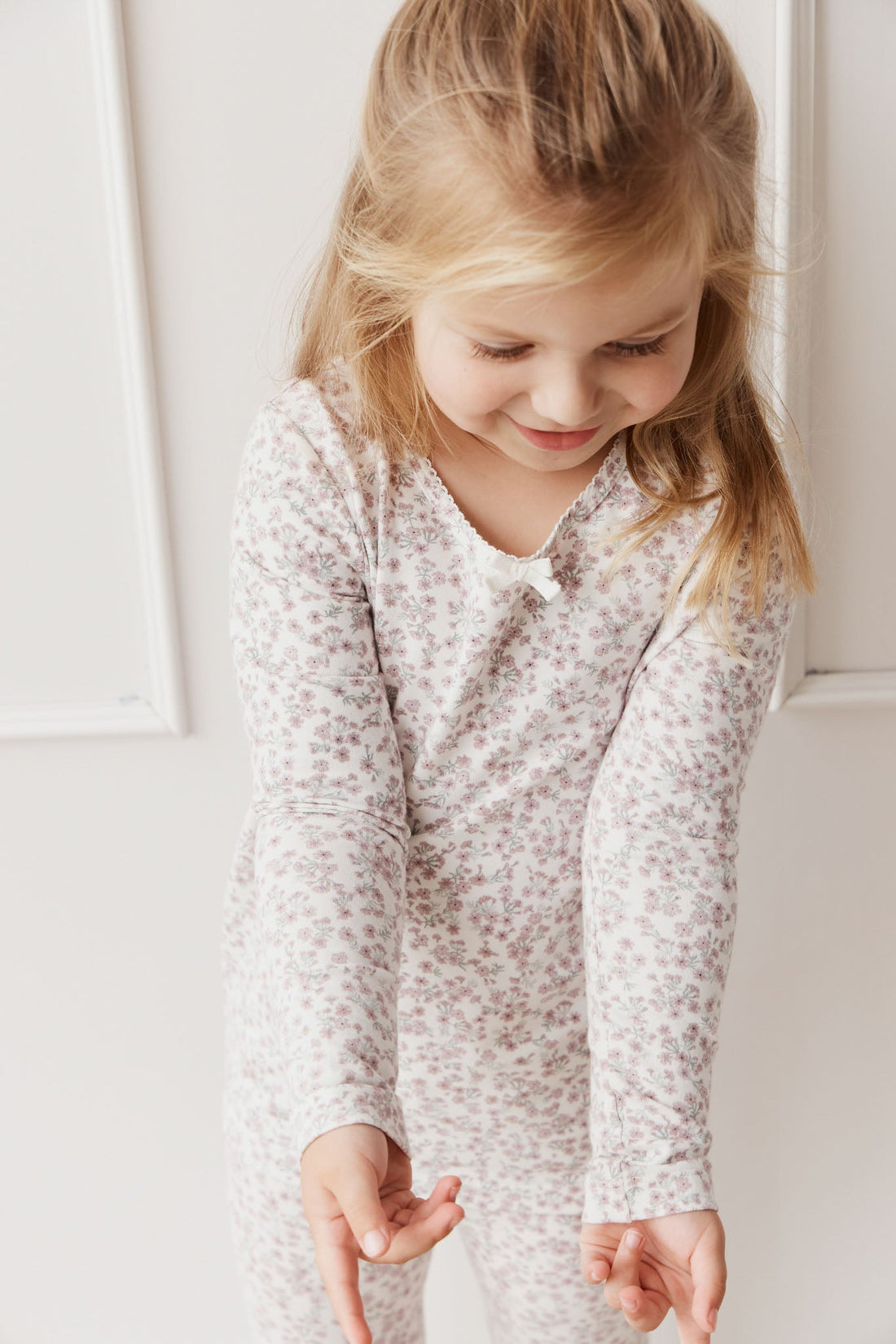 Organic Cotton Long Sleeve Top - Posy Floral Childrens Top from Jamie Kay Australia