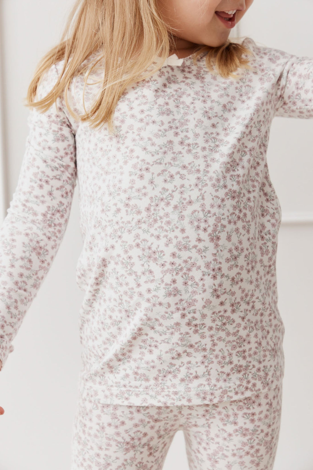 Organic Cotton Long Sleeve Top - Posy Floral Childrens Top from Jamie Kay Australia