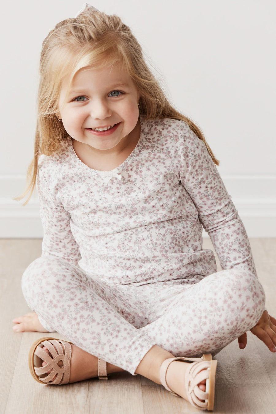 Organic Cotton Long Sleeve Top - Posy Floral Childrens Top from Jamie Kay Australia