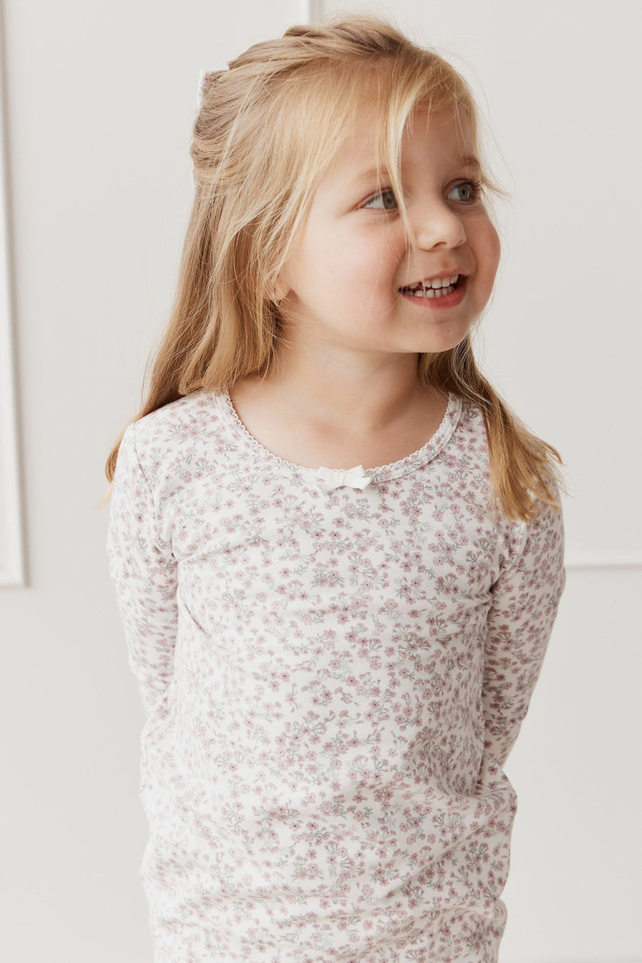 Organic Cotton Long Sleeve Top - Posy Floral Childrens Top from Jamie Kay Australia