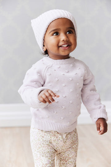 Dotty Knit Jumper - Pale Lilac Marle Childrens Jumper from Jamie Kay Australia