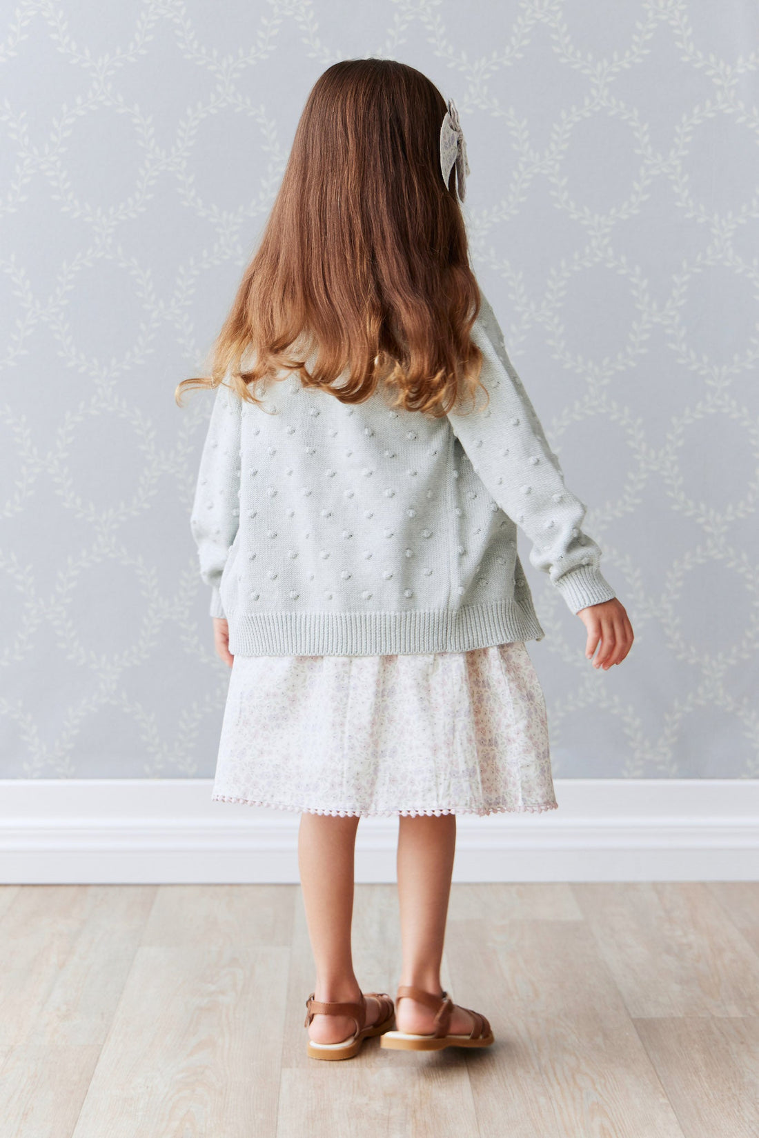 OG Dotty Knit Cardigan - Ocean Spray Marle Childrens Cardigan from Jamie Kay Australia